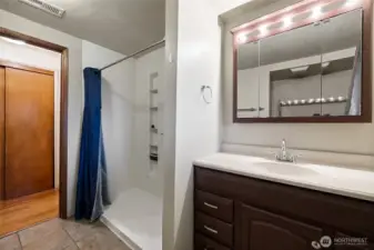 Updated downstairs bathroom with walk in shower.