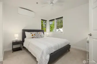 Both upstairs bedrooms feature individual mini-splits for customizable climate control.