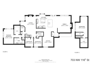 Floor plan illustrates main home w/wine cellar, 2nd upper floor and attached 2 car garage.