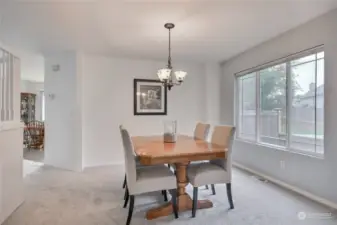 Spacious dining room with lots of natural light