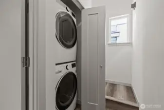 Convenient upstairs laundry
