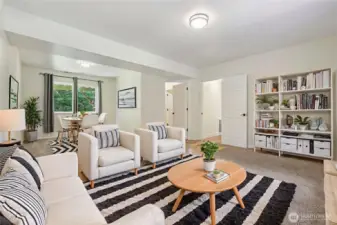 Lower level living/flex space virtually staged