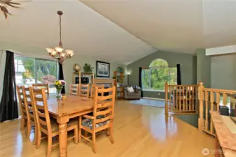 Open concept with cozy gas fireplace