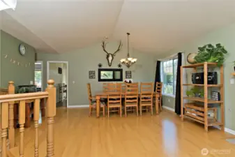 Large dinning room with vaulted ceilings