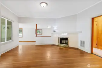 Living room off dining area w/gas fireplace