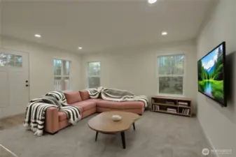 Virtually staged living room