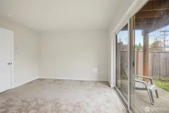 Main level bedroom would make the perfect guest room or room mate.