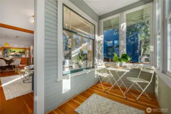 Love this porch, with fir floors!