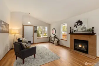 Open Living Design with Vaulted Ceiling.