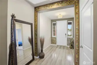 Entryway with stunning artistic detail in the gracious entryway.