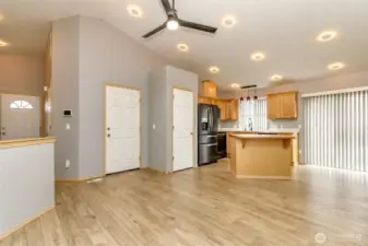 Open kitchen with room for table & cabinets or add your dream island with seating!