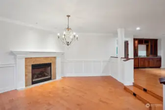 Living room with 1 of 4 fireplaces