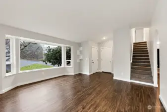 Laminate flooring through the main level living space.