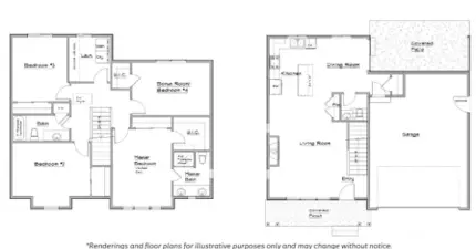 Renderings and Floor Plan for illustrative purposes only and may change without notice.