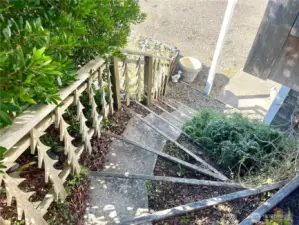 custom stairs leading to garage