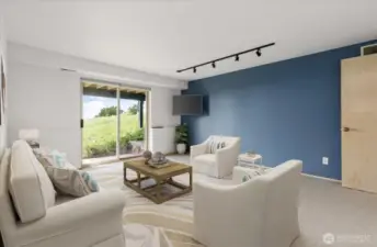 Virtually staged bonus room in walkout basement