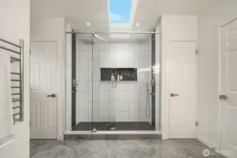 gorgeous primary bathroom