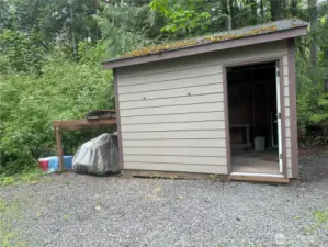 Storage shed or workshop with power.