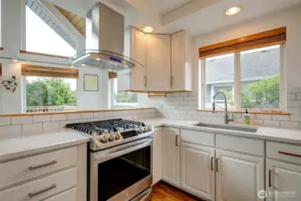 Kitchen with views to canal