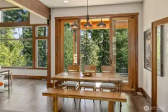 Dining with slider door to back patio
