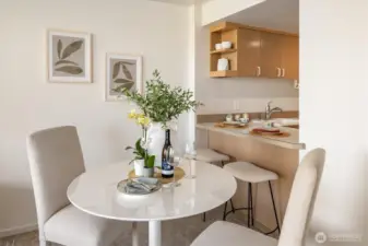 You’ve got options with both a dining area and cute bar stools that pony up to the kitchen.