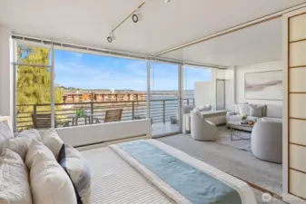 The bedroom offers incredible views towards the East with big open skies to enjoy.