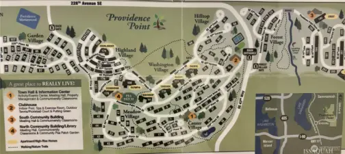A map of Providence Point's Villages and all its amenities
