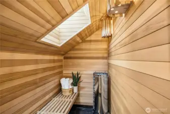 Recently added, the private sauna brings true spa living home with beautiful wood detailing, custom lighting, and a skylight that fills the space with natural light. It’s the perfect wellness upgrade for post-ride recovery and everyday relaxation within the primary suite.