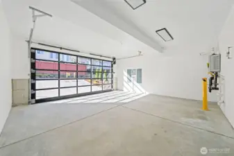 Garage with one way see through privacy glass