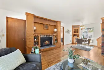 Living room opens to dining room