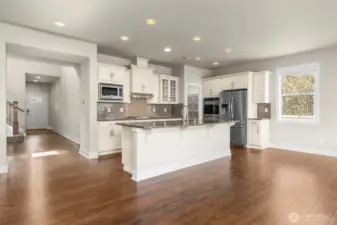 large pantry with soid shelves