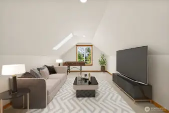 Virtually staged. Upper loft set up as a bonus room.