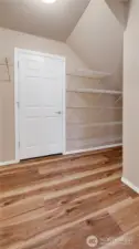 Walk in pantry with entry to the garage.