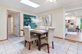 Dining area with smart alcove area for additional storage