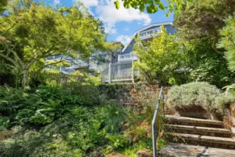 Stroll down to 38th on this st-to-st lot, a collector-garden vibe.