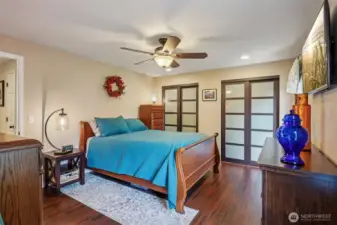 Primary with ceiling fan.