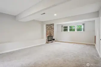 Rec room with new carpet