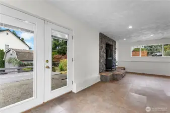 Recroom French doors going out to back yard.