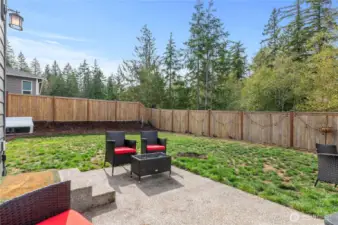 Fenced backyard