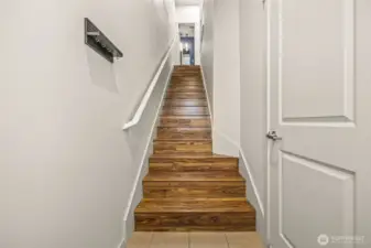 Garage entrance to the right