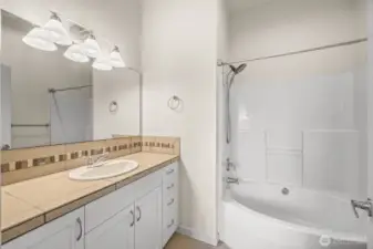 Spacious primary bathroom