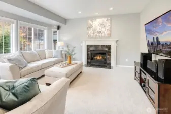 Granite surround on fireplace