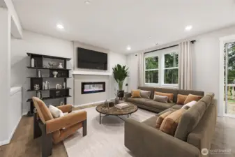 Plasma prewire above the fireplace for your convenience. Photo's are for representational purposes only. Colors and finishes may differ.