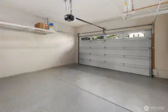 Epoxy Floor Garage w/ Racks