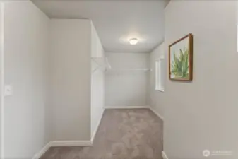 Oversized primary closet with incredible storage and organization space.