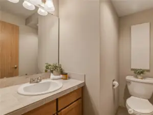 Half bath on main floor off of garage