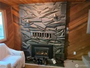 Propane fireplace for romantic evenings after a day cruise on the lake