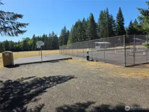 Basketball, tennis court, & golf driving range