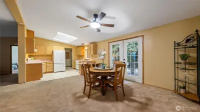 French doors from dining room