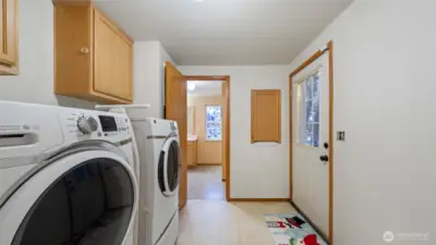 Bright clean laundry room